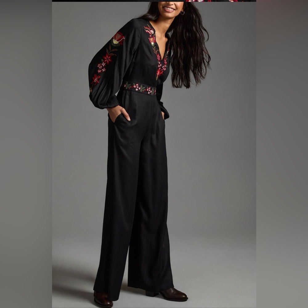 FARM Rio Embroidered Wide Leg Jumpsuit